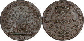 Villes et Noblesse (1687) - Cuivre. 
A/ FRANCOIS BECHARD,
monogramme couronné. 
R/ REGE INCOLVMNI MENS OMNIBVS VNA,
exergue: LES ETATS DE LILLE 1687, ...