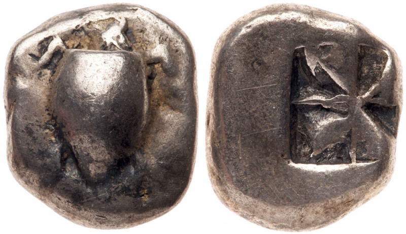 Aegina. c. 510-485 BC. Silver Stater (12.10 g.). Sea-turtle. Reverse: "Union Jac...