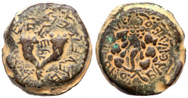 Judaea, Hasmonean Kingdom. Mattathias Antigonos (Mattatayah). Æ 8 Prutot (13.64 g), 40-37 BCE. VF