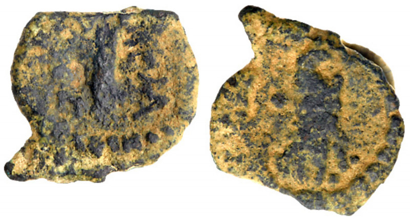 Herodian Kingdom. Herod I. &AElig; Lepton (0.93 g), 40 BCE.-4 CE. Jerusalem. BAC...