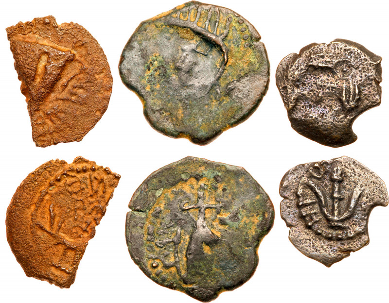 Herodian Dynasty. Herod Archelaus, 4 BCE to 6 CE. Lot of 3 Bronzes. Consists of:...