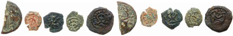 5-piece lot of Herodian Period Coins. Consists of 5 different Herod I (The Great...