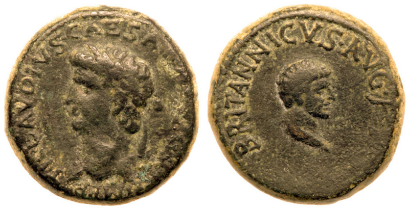 Judaea, Roman Judaea. Claudius, with Britannicus. &AElig; (7.60 g), AD 41-54. Ca...