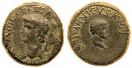 Judaea, Roman Judaea. Claudius, with Britannicus. Æ (7.60 g), AD 41-54. VF