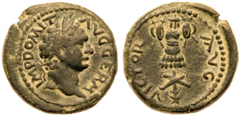 Judaea, Roman Judaea. Domitian. &AElig; (6.59 g), AD 81-96. Judaea Capta commemo...