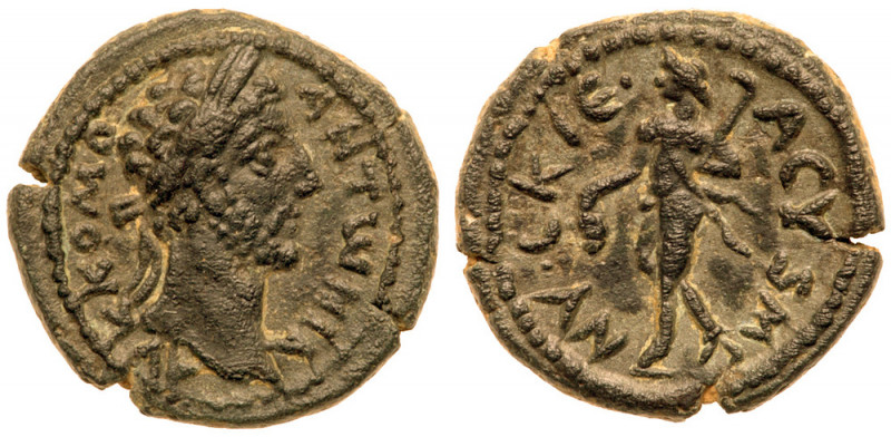 Commodus. &AElig; (7.34 g), AD 177-192. Nysa-Scythopolis in Decapolis, CY 246 (A...