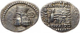 Parthian Kingdom. Pakoros I. Silver Drachm (3.46 g), ca. AD 78-120. VF