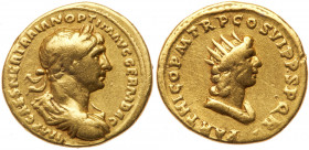 Trajan, A.D. 98-117. Gold Aureus (7.05 g). F-VF