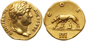 Hadrian, A.D. 117-138. Gold Aureus (6.69g). VF