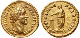 Antoninus Pius. Gold Aureus (6.82 g), AD 138-161. EF