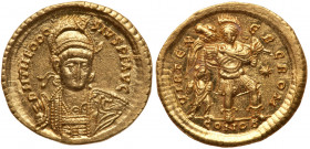 Theodosius II, AD 402-450. Gold Solidus (4.5 g.). MS