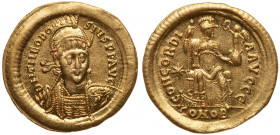 Theodosius II, AD 402-450. Gold Solidus (4.47g). EF