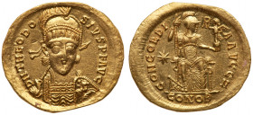 Theodosius II, AD 402-450. Gold Solidus (4.44 g.). AU