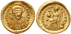 Theodosius II. Gold Solidus (4.44 g), AD 402-450. MS