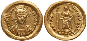 Theodosius II. Gold Solidus (4.39 g), AD 402-450. AU