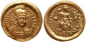 Theodosius II. Gold Solidus (4.45 g), AD 402-450. EF