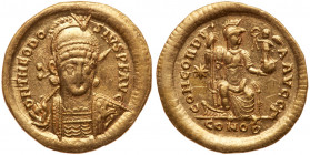 Theodosius II. Gold Solidus (4.46 g), AD 402-450. EF