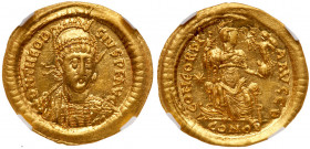 Theodosius II, AD 402-450. Gold Solidus (4.47 g)