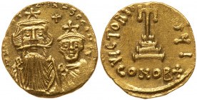 Constans II. Gold Solidus (4.38 g), 641-668. AU