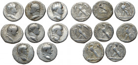8-piece lot of Syrian Silver Tetradrachms of Vespasian, AD 69-79