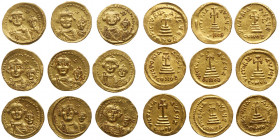 9-piece hoard of Constans with Constantine IV Gold Solidii, ca. 654-659
