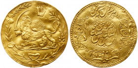 Iran. Ghajar Qajar Naser-Al-Din Shah Gold Medal for Bravery, AH1313 (1895). NGC AU