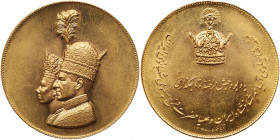 Iran. Coronation Gold Medal, SH1346 (1967). BU