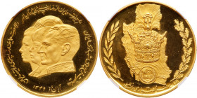 Iran. Coronation Gold Medal, SH1346 (1967). NGC PF67