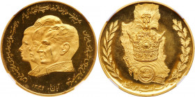 Iran. Coronation Gold Medal, SH1346 (1967). NGC PF64