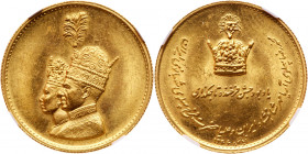 Iran. Coronation Gold Medal, SH1346 (1967). NGC MS64