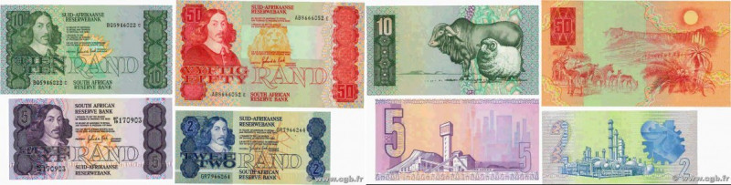 Country : SOUTH AFRICA 
Face Value : 2, 5, 10 et 50 Rand Lot 
Date : (1981/1990)...