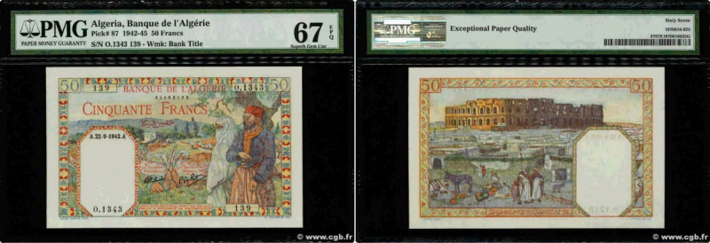 Country : ALGERIA 
Face Value : 50 Francs  
Date : 22 septembre 1942 
Period/Pro...