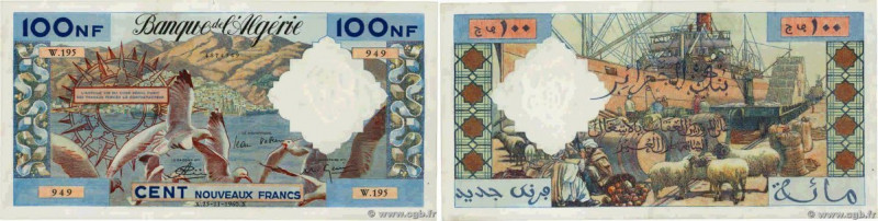 Country : ALGERIA 
Face Value : 100 Nouveaux Francs  
Date : 25 novembre 1960 
P...