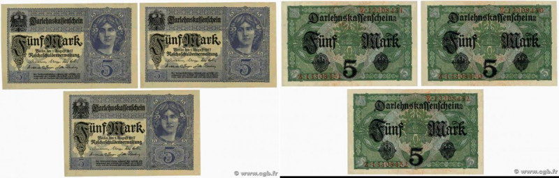 Country : GERMANY 
Face Value : 5 Mark Consécutifs 
Date : 01 août 1917 
Period/...
