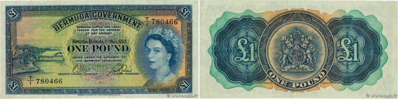 Country : BERMUDA 
Face Value : 1 Pound  
Date : 01 mai 1957 
Period/Province/Ba...