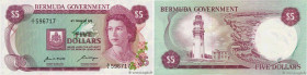 Country : BERMUDA 
Face Value : 5 Dollars  
Date : 06 février 1970 
Period/Province/Bank : Bermuda Government 
Catalogue reference : P.24a 
Alphabet -...