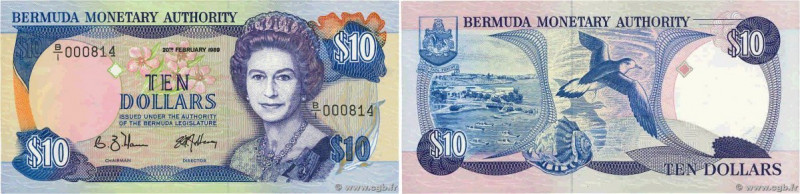 Country : BERMUDA 
Face Value : 10 Dollars Petit numéro 
Date : 20 février 1989 ...