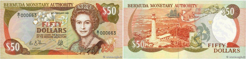 Country : BERMUDA 
Face Value : 50 Dollars Petit numéro 
Date : 20 février 1989 ...