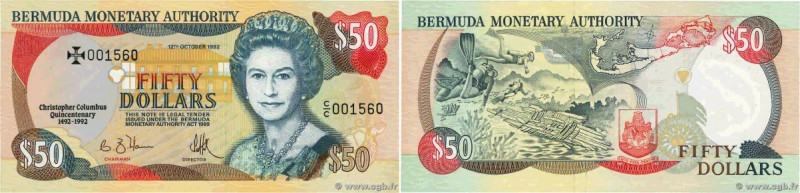 Country : BERMUDA 
Face Value : 50 Dollars Commémoratif 
Date : 12 octobre 1992 ...