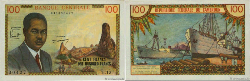 Country : CAMEROON 
Face Value : 100 Francs  
Date : (1962) 
Period/Province/Ban...