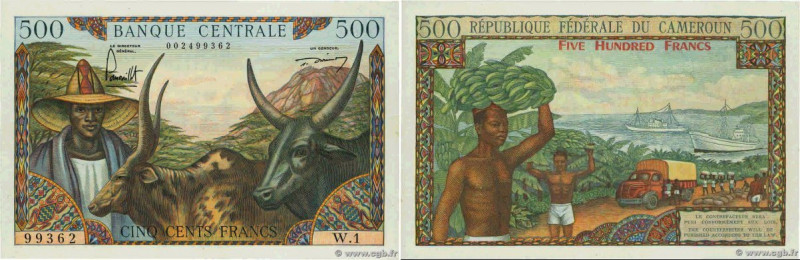Country : CAMEROON 
Face Value : 500 Francs  
Date : (1962) 
Period/Province/Ban...