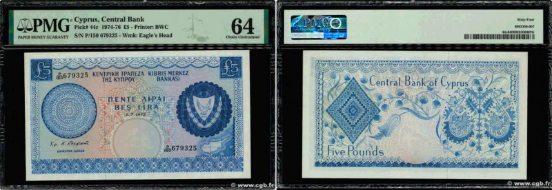 Country : CYPRUS 
Face Value : 5 Pounds  
Date : 01 juillet 1975 
Period/Provinc...