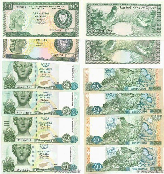 Country : CYPRUS 
Face Value : 10 Pounds Lot 
Date : (1979-2003) 
Period/Provinc...