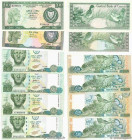 Country : CYPRUS 
Face Value : 10 Pounds Lot 
Date : (1979-2003) 
Period/Province/Bank : Central Bank of Cyprus 
Catalogue reference : P.48-62 
Alphab...