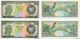 Country : CYPRUS 
Face Value : 10 Pounds Consécutifs 
Date : 01 avril 1987 
Period/Province/Bank : Central Bank of Cyprus 
Catalogue reference : P.51 ...