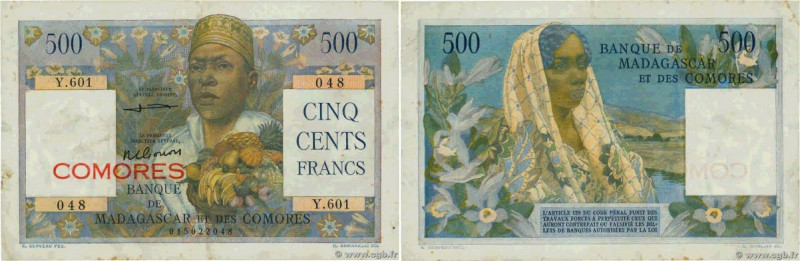 Country : COMOROS 
Face Value : 500 Francs  
Date : (1963) 
Period/Province/Bank...