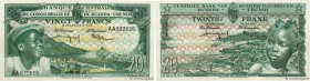 Country : BELGIAN CONGO 
Face Value : 20 Francs  
Date : 01 août 1957 
Period/Province/Bank : Banque Centrale du Congo Belge et du Ruanda-Urundi 
Cata...