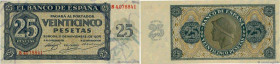 Country : SPAIN 
Face Value : 25 Pesetas  
Date : 21 novembre 1936 
Period/Province/Bank : Banco de Espana 
Catalogue reference : P.99a 
Alphabet - si...