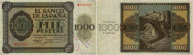 Country : SPAIN 
Face Value : 1000 Pesetas  
Date : 21 novembre 1936 
Period/Province/Bank : Banco de Espana 
Catalogue reference : P.103a 
Alphabet -...