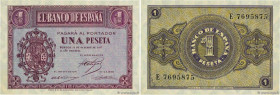 Country : SPAIN 
Face Value : 1 Peseta  
Date : 12 octobre 1937 
Period/Province/Bank : Banco de Espana 
Catalogue reference : P.104a 
Alphabet - sign...